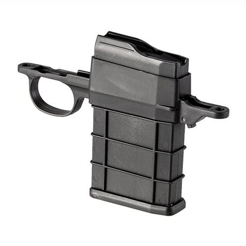 Oppgrader din Howa 1500 med Ammo Boost Detachable Magazine Kit for 5- eller 10-runders kapasitet, enkel installasjon og holdbar polymerkonstruksjon.